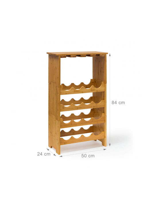 Relaxdays Cu picioare Suport pentru Sticle Lemn pentru 24 Sticle Maro 50x24x84εκ.