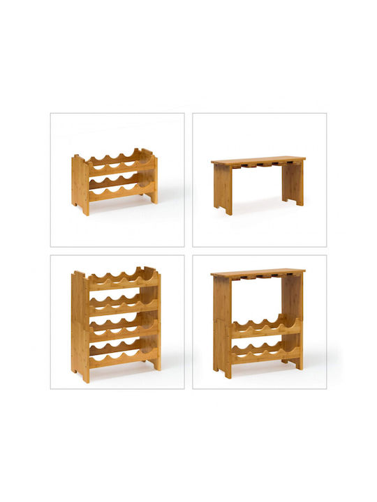 Relaxdays Cu picioare Suport pentru Sticle Lemn pentru 24 Sticle Maro 50x24x84εκ.