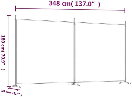 vidaXL Декоративен Параван Текстилен 348x180см