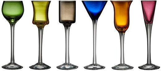 Lyngby Glas Шотове от Стъкло Със Стъбло 6бр Lyngby Glas Шотове от Стъкло Със Стъбло 6бр