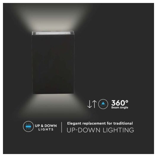 V-TAC Wandmontierte Außen-Deckenleuchte LED IP65 4W mit Warmweiß Licht Doppelstrahl 8.3x3x12.3εκ.