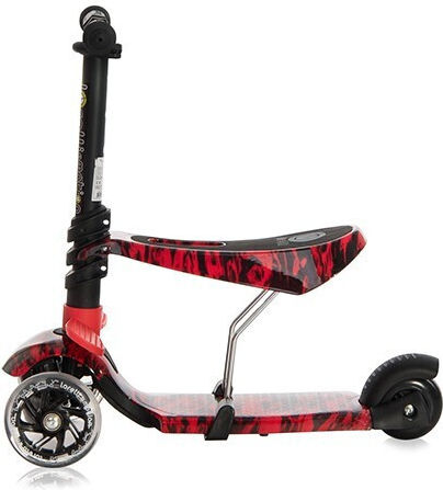 Lorelli Kids Scooter Foldable Smart Plus 3-Wheel with Seat for 3+ Years Red