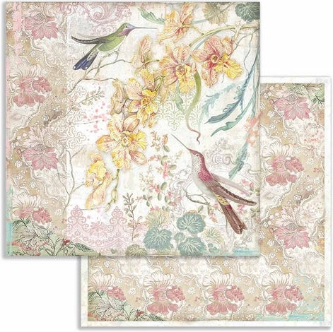 Stamperia Orchids and Cats Scrapbooking Leaves Double Sided 190gr/m² 10 Sheets 10pcs