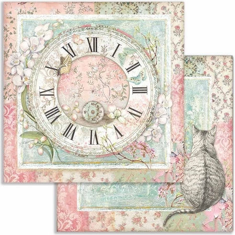 Stamperia Orchids and Cats Scrapbooking Leaves Double Sided 190gr/m² 10 Sheets 10pcs