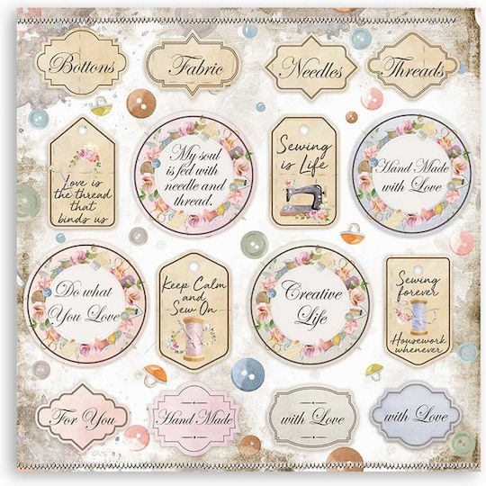 Stamperia Romantic Threads Листа Scrapbooking 190гр/кв.м 10 листове 10бр