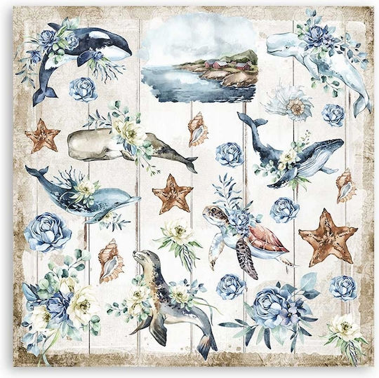 Stamperia Romantic Sea Dream Scrapbooking Leaves 190gr/m² 10 Sheets 10pcs