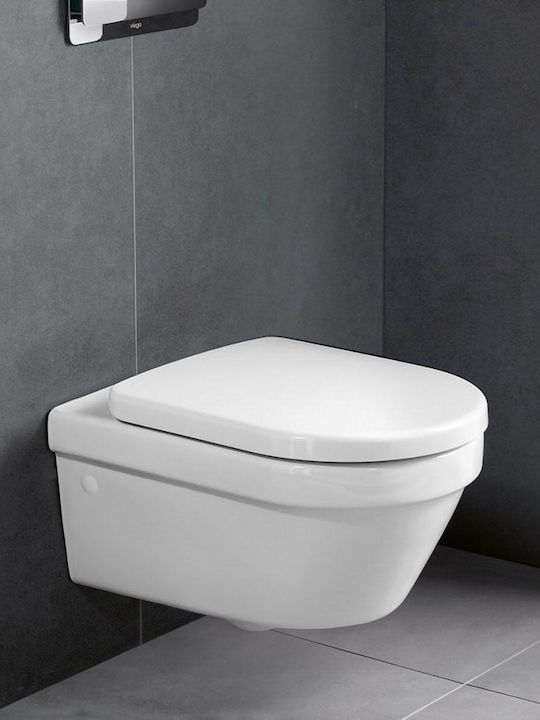 Villeroy & Boch Architectura Монтирана на стена тоалетна Безръбрен с Капак Софт Клоуз Бяла