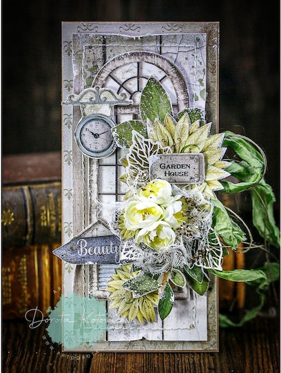 Stamperia Romantic Garden House Tags Foaie Scrapbooking Față și spate Simplu 1buc