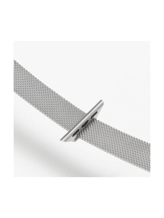 Techsuit Watchband Armband Rostfreier Stahl Silber (Apple Watch 44/45/46mm/Ultra 49mm)