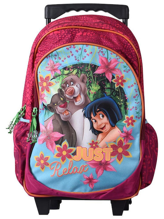 Sunce School Bag Trolley Elementary, Elementary Fuchsia with Water Bottle Holder 16Liters