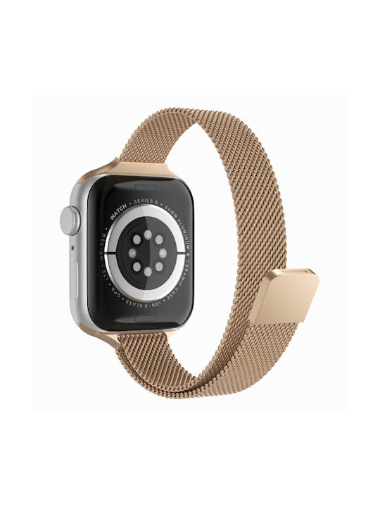 Techsuit Watchband Armband Rostfreier Stahl Gold (Apple Watch 44/45/46mm/Ultra 49mm)