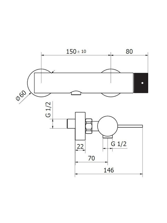 Teorema Lab Mixing Bathtub Shower Faucet Complete Set White