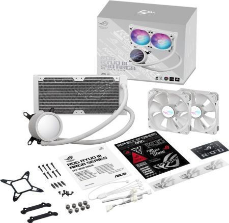 Asus ROG Ryuo III 240 ARGB Охлаждане AIO CPU с 2 Вентилатора 120mm Бял