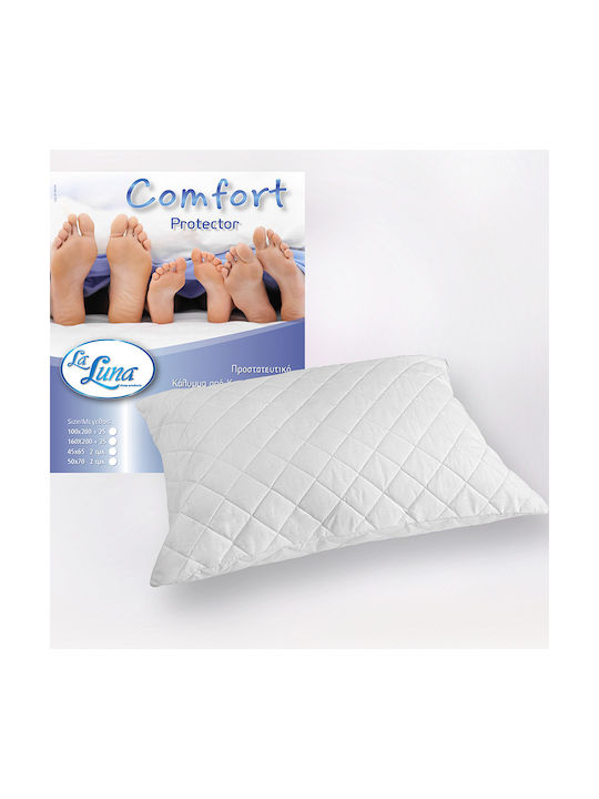 La Luna Comfort Σετ Προστατευτικά Μαξιλαριών Καπιτονέ Λευκά 50x70εκ.