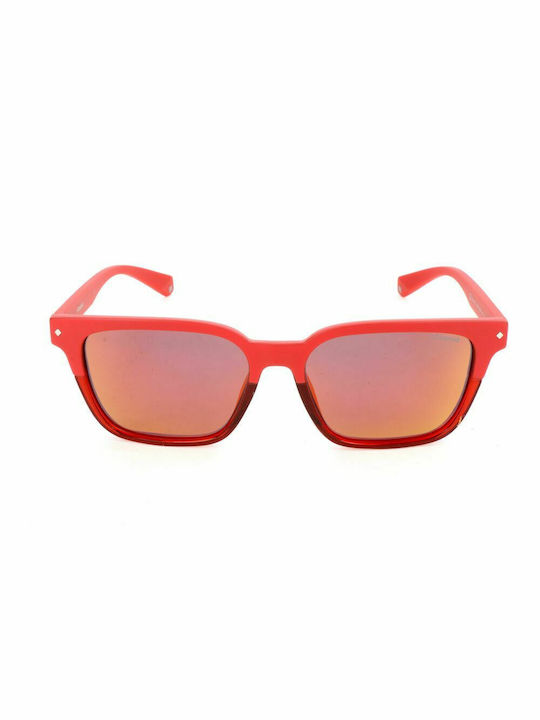 Polaroid Sunglasses with Red Plastic Frame and Orange Lens PLD6044/F/S C9A