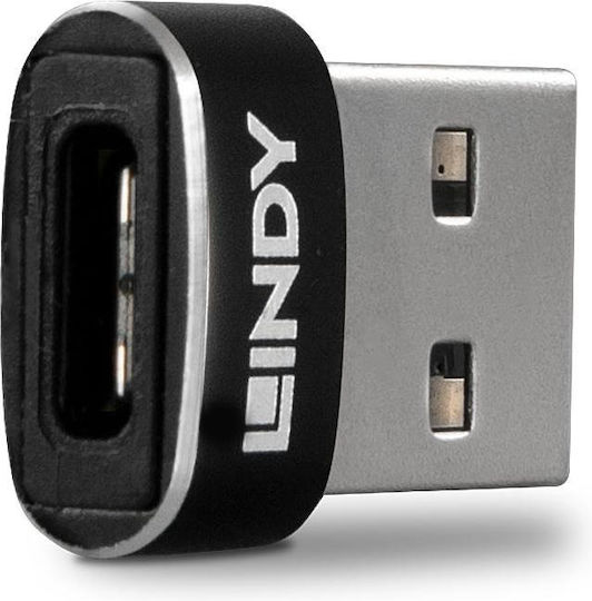 Lindy Μετατροπέας USB-A male σε USB-C female 1τμχ 41884