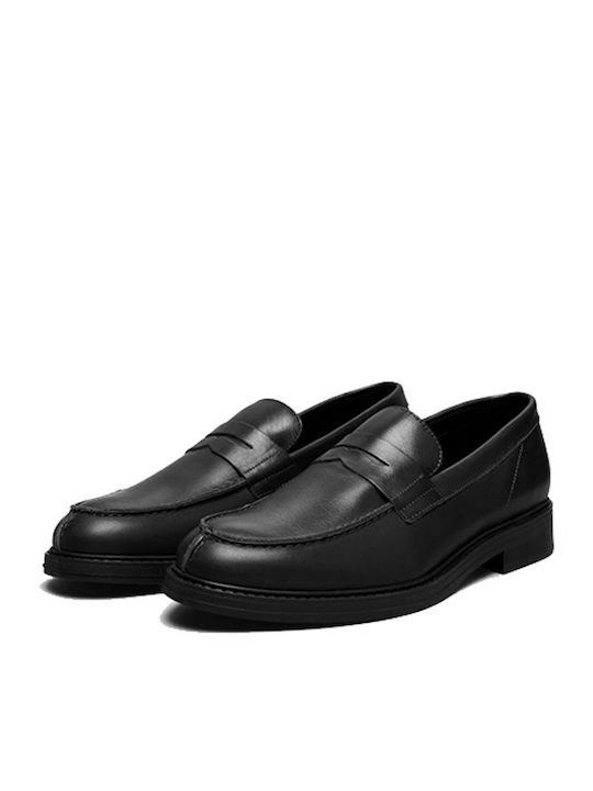 Selected Δερμάτινα Ανδρικά Loafers σε Μαύρο Χρώμα