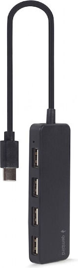 Gembird USB Хъб 4 Порта USB 2.0 с USB-C Връзка