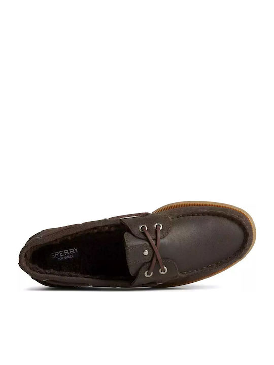 Authentic Original 2-Eye Δερμάτινα Ανδρικά Boat Shoes σε Καφέ Χρώμα