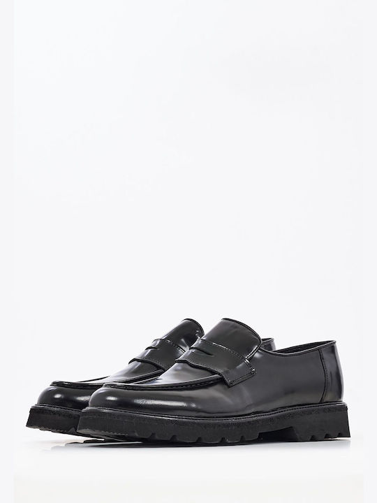 Vice Footwear Men's Leather Loafers Black