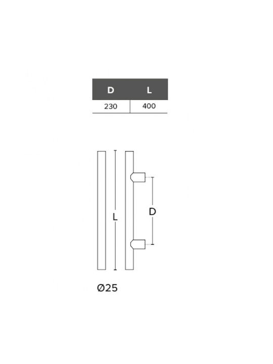 Conset Handle Front Door C1497 400mm Nickel