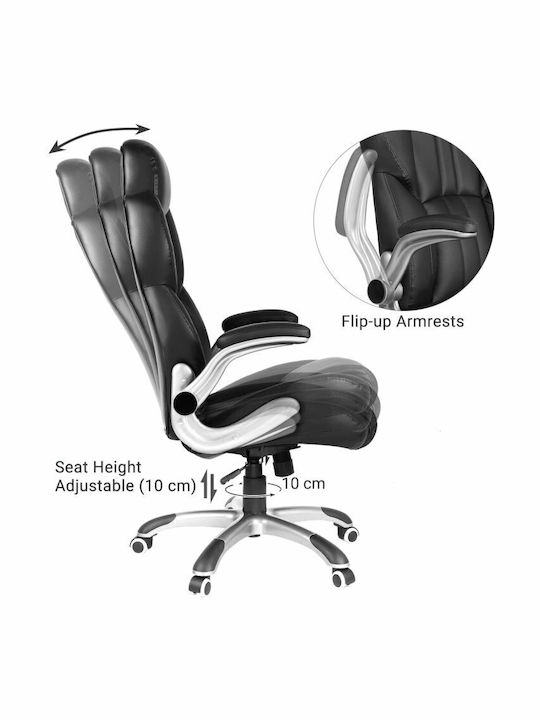 Executive Reclining Office Chair with Fixed Arms Black Songmics