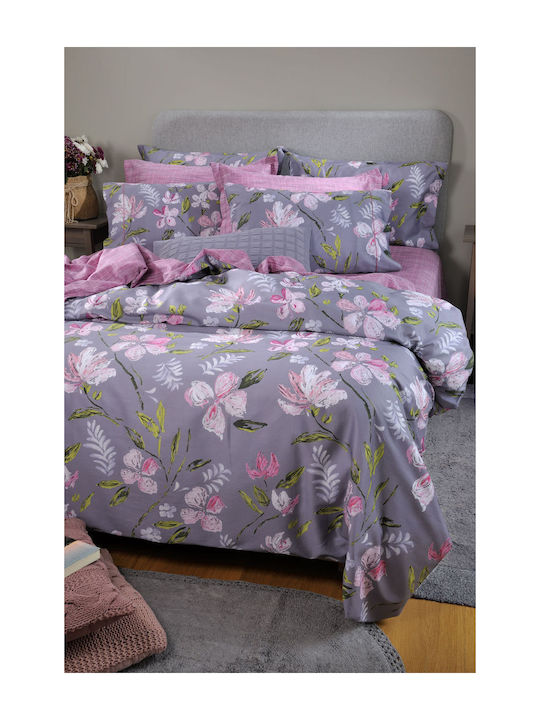 Down Town Home Sheet Sets Queen 245x270cm. Mauve 4pcs