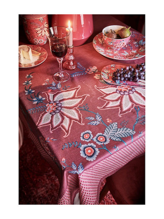PiP Studio Runner Cotton Flower Festival Dark Pink 50x150cm