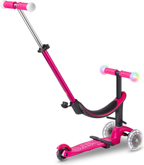Micro Kids Scooter Foldable Mini2grow 3-Wheel with Seat for 12 Months Fuchsia