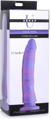XR Magic Stick Silicone Dildo With Glitter Dildo realist Cu ventuză Violet 24cm