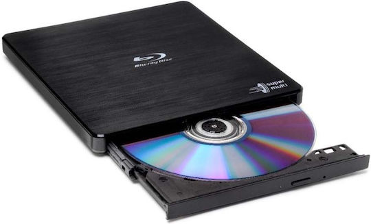 Hitachi-LG Data Storage Εξωτερικός Οδηγός Εγγραφής/Ανάγνωσης Blu-Ray/DVD/CD για Desktop / Laptop Μαύρο