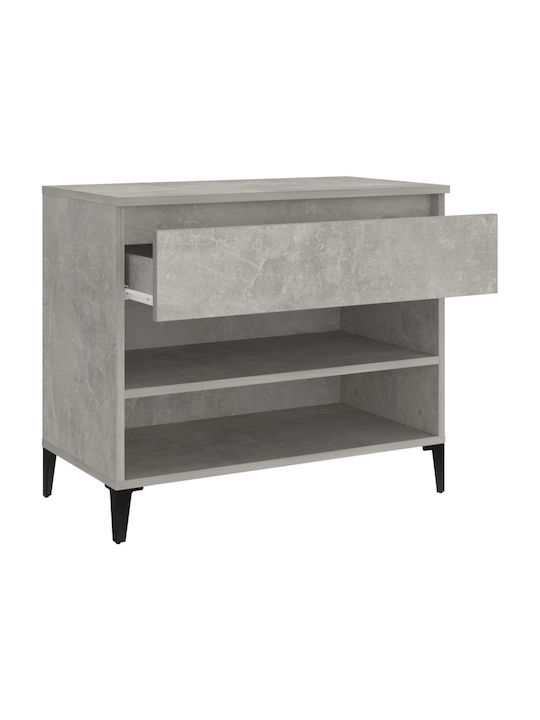 Metallic Shoe Organizer with 2 Shelves Concrete 70x36x60cm