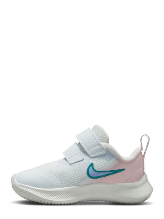 Nike Kids Sports Shoes Running Star Runner 3 with Velcro White