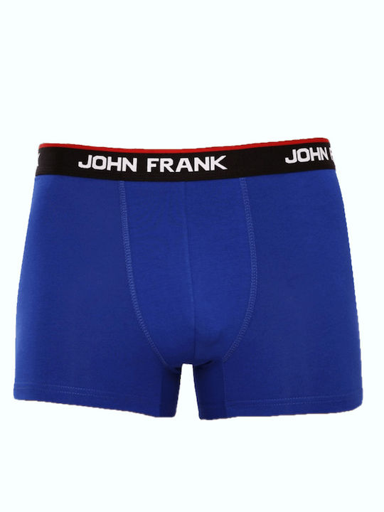 John Frank Herren Boxershorts Blau mit Mustern 2Packung