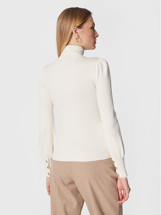 Ralph Lauren Damen Bluse Baumwoll Langärmelig Rollkragenpullover Beige