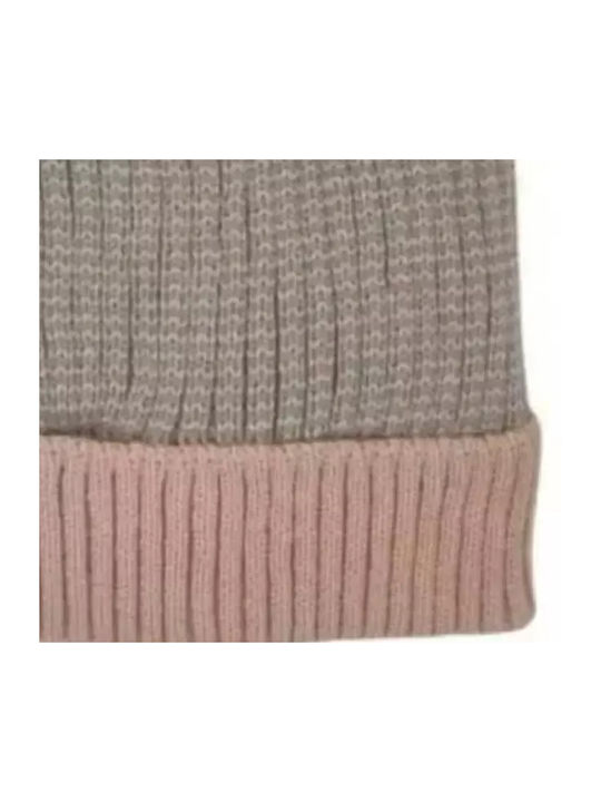 Verde Knitted Beanie Cap Pink