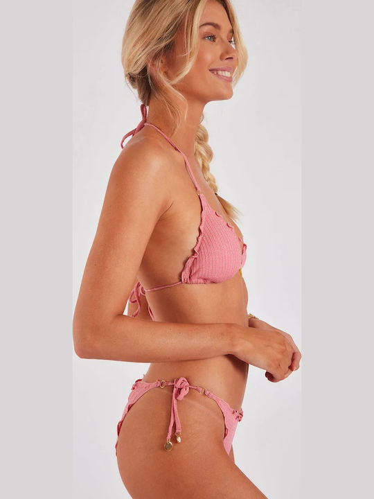 Jina Nirina Bikini Slip με Κορδονάκια Ροζ