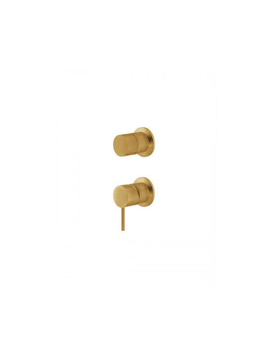 La Torre Elle 316 Set Mischer, Handbrause & Duschkopf für Wandmontage für Dusche 2 Ausgänge Gold Brushed