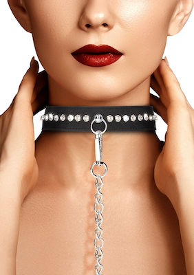 Shots Ouch! Diamond Studded Collar Black Black