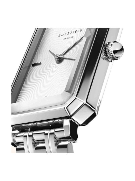 Rosefield The Octagon Women's Watch with Silver Metal Bracelet