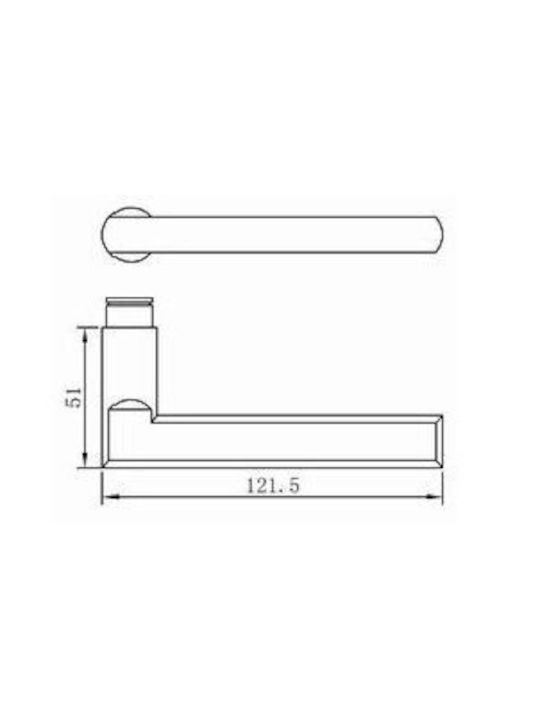 Finetto Lever Middle Door with Plate 243 Pair (Center Distance 90mm) Gold