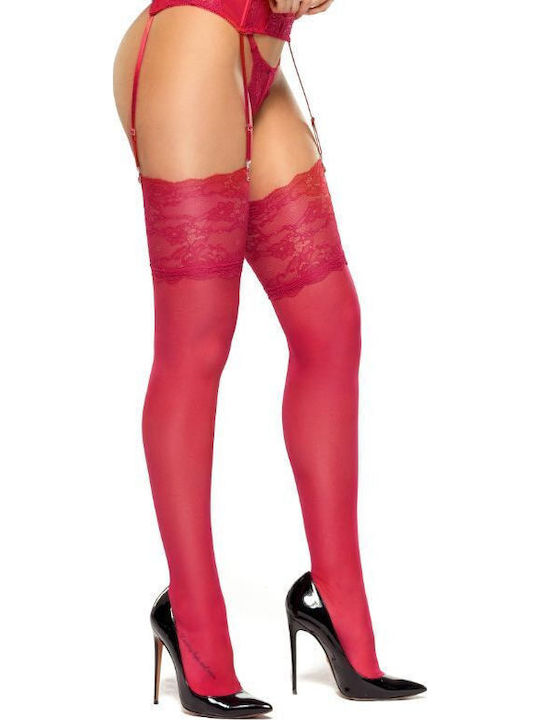 Beauty Night Romance Sexy Socks Cherry Red