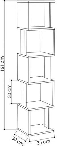 Bibliothek Piri Natural / White 35x30x161cm