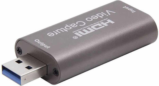 Конвертор USB-A мъжки към HDMI женски Черен 1бр
