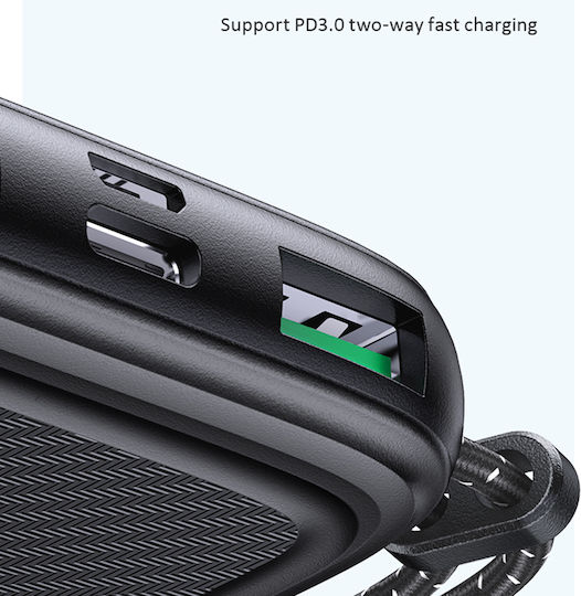Usams PB56 Power Bank 10000mAh 22.5W with 2 USB-A Ports Power Delivery / Quick Charge 3.0 Black
