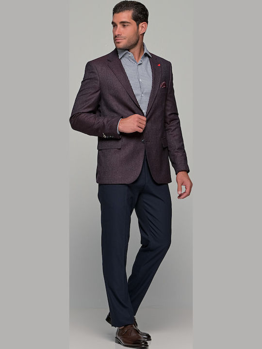 Men's Suit Jacket Slim Fit Burgundy