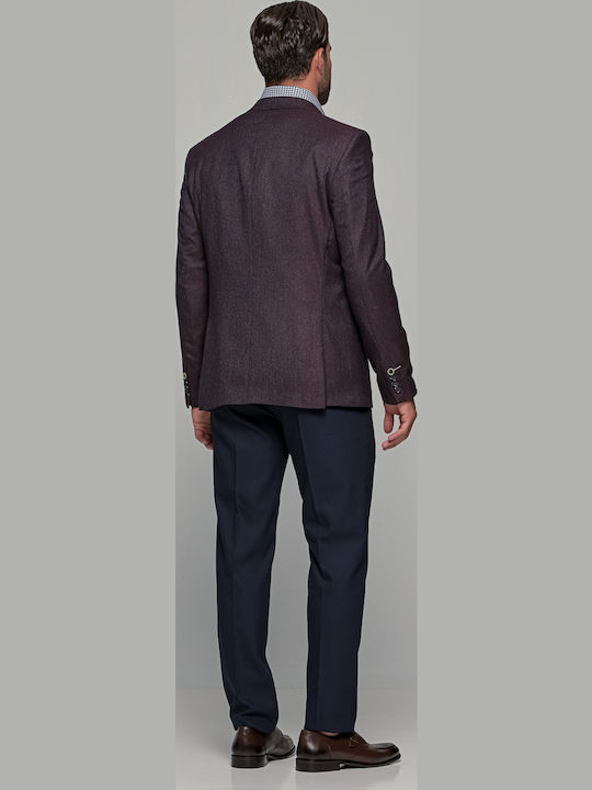 Men's Suit Jacket Slim Fit Burgundy