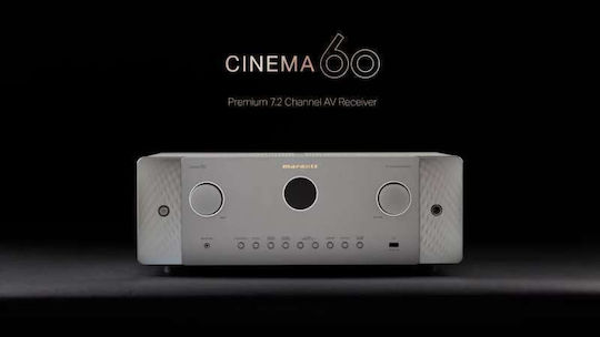 Marantz Cinema 60 DAB Home Cinema Receiver 4K/8K 7 Channels 100W/8Ω 140W/6Ω with HDR and Dolby Atmos Silver