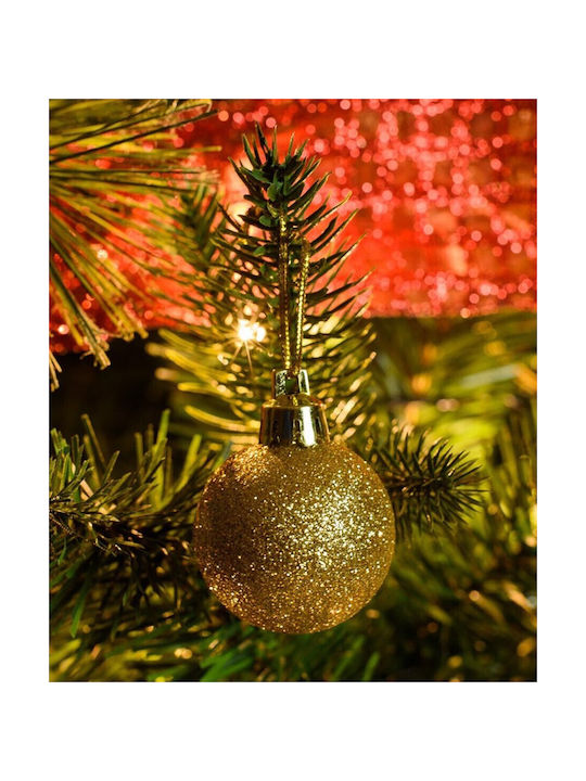 Fun World Christmas Plastic Ball Ornament Gold 2.5x2.5cm 12pcs