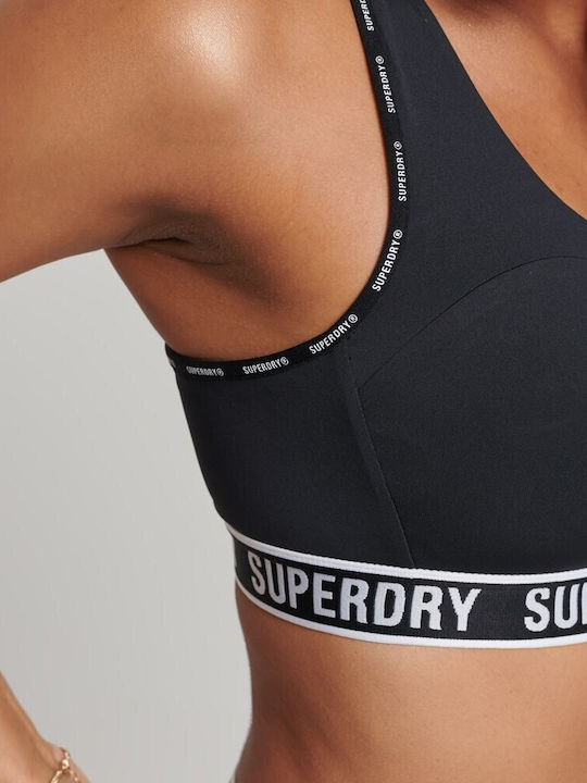 D1 Sport Train Branded Elastic Bra Γυναικείο Αθλητικό Μπουστάκι Μαύρο